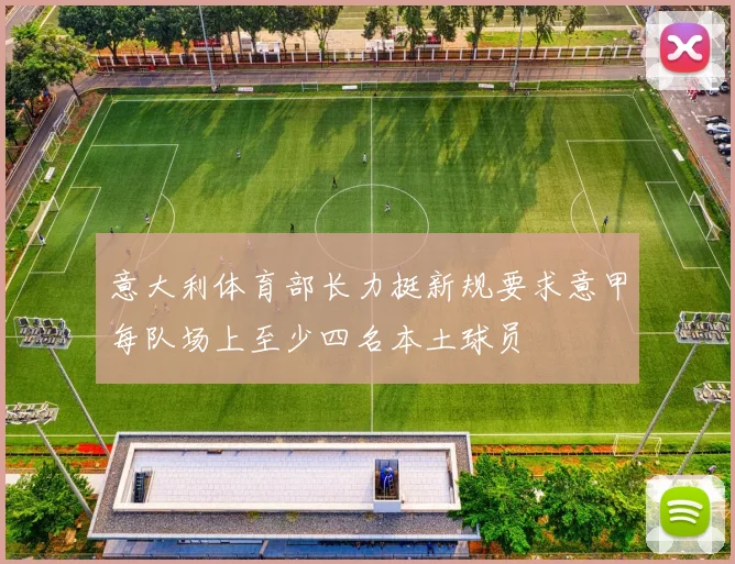 意大利体育部长力挺新规要求意甲每队场上至少四名本土球员